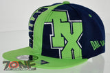 NEW! FLAT BILL SNAPBACK BALL US DALLAS TEXAS CAP HAT GREEN NAVY
