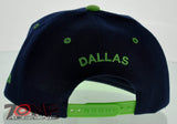 NEW! FLAT BILL SNAPBACK BALL US DALLAS TEXAS CAP HAT GREEN NAVY