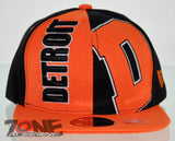 NEW! FLAT BILL SNAPBACK BALL US DETROIT MICHIGAN CAP HAT ORANGE BLACK