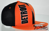 NEW! FLAT BILL SNAPBACK BALL US DETROIT MICHIGAN CAP HAT ORANGE BLACK