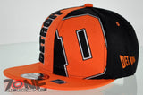 NEW! FLAT BILL SNAPBACK BALL US DETROIT MICHIGAN CAP HAT ORANGE BLACK