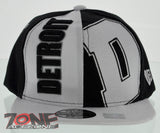 NEW! FLAT BILL SNAPBACK BALL US DETROIT MICHIGAN CAP HAT WHITE BLACK