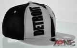 NEW! FLAT BILL SNAPBACK BALL US DETROIT MICHIGAN CAP HAT WHITE BLACK