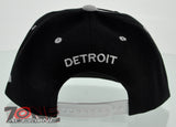 NEW! FLAT BILL SNAPBACK BALL US DETROIT MICHIGAN CAP HAT WHITE BLACK