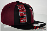 NEW! FLAT BILL SNAPBACK BALL US EL PASO TEXAS CAP HAT BLACK BURGUNDY