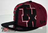 NEW! FLAT BILL SNAPBACK BALL US EL PASO TEXAS CAP HAT BLACK BURGUNDY