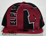 NEW! FLAT BILL SNAPBACK BALL US EL PASO TEXAS CAP HAT BURGUNDY BLACK
