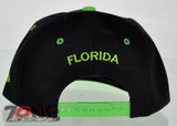 NEW! FLAT BILL SNAPBACK BALL US STATE FLORIDA CAP HAT GREEN BLACK