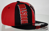NEW! FLAT BILL SNAPBACK BALL US HOUSTON TEXAS CAP HAT BLACK RED
