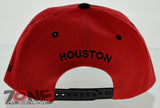 NEW! FLAT BILL SNAPBACK BALL US HOUSTON TEXAS CAP HAT BLACK RED