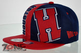 NEW! FLAT BILL SNAPBACK BALL US HOUSTON TEXAS CAP HAT RED NAVY
