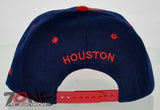 NEW! FLAT BILL SNAPBACK BALL US HOUSTON TEXAS CAP HAT RED NAVY