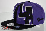 NEW! FLAT BILL SNAPBACK BALL US LOS ANGELES CALIFORNIA CAP HAT BLACK PURPLE