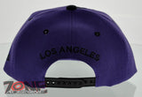 NEW! FLAT BILL SNAPBACK BALL US LOS ANGELES CALIFORNIA CAP HAT BLACK PURPLE