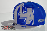 NEW! FLAT BILL SNAPBACK BALL US LOS ANGELES CALIFORNIA CAP HAT GRAY BLUE