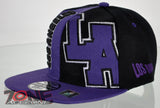 NEW! FLAT BILL SNAPBACK BALL US LOS ANGELES CALIFORNIA CAP HAT PURPLE BLACK