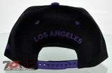 NEW! FLAT BILL SNAPBACK BALL US LOS ANGELES CALIFORNIA CAP HAT PURPLE BLACK