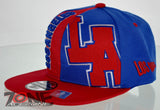 NEW! FLAT BILL SNAPBACK BALL US LOS ANGELES CALIFORNIA CAP HAT RED BLUE