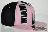 NEW! FLAT BILL SNAPBACK BALL US MIAMI FLORIDA CAP HAT PINK BLACK