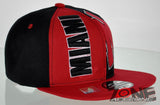 NEW! FLAT BILL SNAPBACK BALL US MIAMI FLORIDA CAP HAT RED BLACK