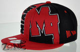 NEW! FLAT BILL SNAPBACK BALL US MIAMI FLORIDA CAP HAT RED BLACK