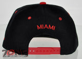 NEW! FLAT BILL SNAPBACK BALL US MIAMI FLORIDA CAP HAT RED BLACK