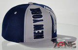NEW! FLAT BILL SNAPBACK BALL US STATE NEW YORK CAP HAT GRAY NAVY