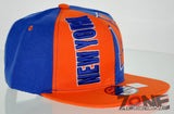 NEW! FLAT BILL SNAPBACK BALL US STATE NEW YORK CAP HAT ORANGE BLUE