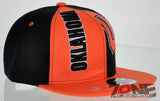 NEW! FLAT BILL SNAPBACK BALL US STATE OKLAHOMA CAP HAT ORANGE BLACK