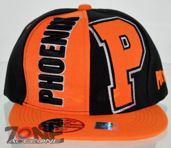 NEW! FLAT BILL SNAPBACK BALL US PHOENIX ARIZONA CAP HAT ORANGE BLACK