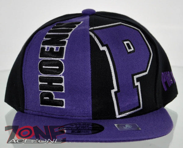 NEW! FLAT BILL SNAPBACK BALL US PHOENIX ARIZONA CAP HAT PURPLE BLACK