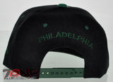 NEW! FLAT BILL SNAPBACK BALL US PHILADELPHIA PENNSYLVANIA CAP HAT GREEN BLACK