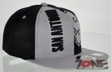 NEW! FLAT BILL SNAPBACK BALL US SAN ANTONIO TEXAS CAP HAT GRAY BLACK