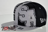 NEW! FLAT BILL SNAPBACK BALL US SAN ANTONIO TEXAS CAP HAT GRAY BLACK