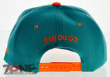 NEW! FLAT BILL SNAPBACK BALL US SAN DIEGO CALIFORNIA CAP HAT ORANGE GREEN