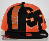 NEW! FLAT BILL SNAPBACK BALL US SAN FRANCISCO CALIFORNIA CAP HAT BLACK ORANGE