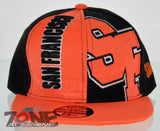 NEW! FLAT BILL SNAPBACK BALL US SAN FRANCISCO CALIFORNIA CAP HAT ORANGE BLACK