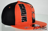 NEW! FLAT BILL SNAPBACK BALL US SAN FRANCISCO CALIFORNIA CAP HAT ORANGE BLACK