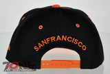 NEW! FLAT BILL SNAPBACK BALL US SAN FRANCISCO CALIFORNIA CAP HAT ORANGE BLACK