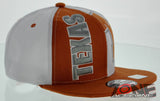 NEW! FLAT BILL SNAPBACK BALL US STATE TEXAS CAP HAT ORANGE WHITE