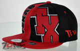 NEW! FLAT BILL SNAPBACK BALL US STATE TEXAS CAP HAT RED BLACK