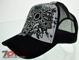 NEW! MESH HOWD CROSS STONE BALL CAP HAT A1 BLACK