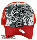 NEW! MESH HOWD CROSS STONE BALL CAP HAT A1 RED