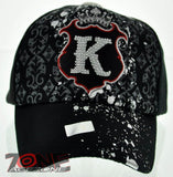NEW! MESH HOWD K SILVER STONE BALL CAP HAT BLACK