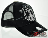 NEW! MESH HOWD PEACE GRAY STONE BALL CAP HAT BLACK