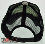NEW! MESH HOWD PEACE GRAY STONE BALL CAP HAT BLACK