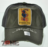 NEW 100% COTTON HARDY VON VINTAGE PUMA BALL CAP HAT OLIVE