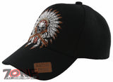 NEW! NATIVE PRIDE HONOR AXE CHIEF SKULL HEAD BASEBALL CAP HAT BLACK