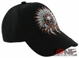 NEW! NATIVE PRIDE HONOR AXE CHIEF SKULL HEAD BASEBALL CAP HAT BLACK