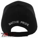 NEW! NATIVE PRIDE HONOR AXE CHIEF SKULL HEAD BASEBALL CAP HAT BLACK